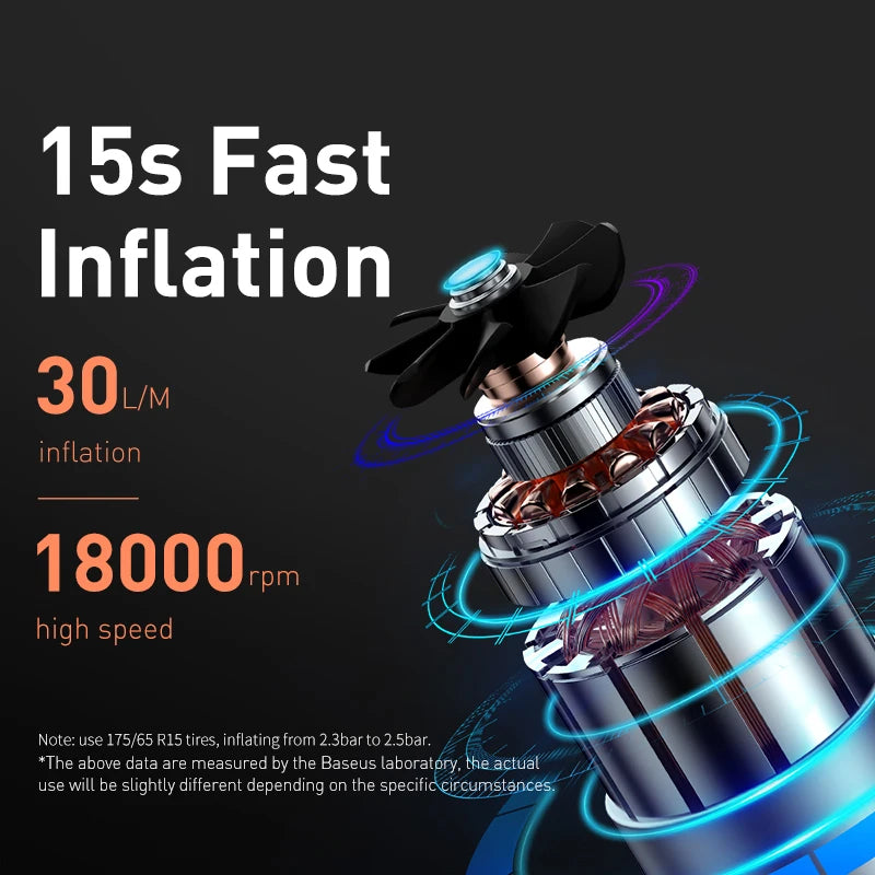 Baseus Mini Car Air Compressor 12V 150PSI Portable Car Tire Inflator Smart Digital Inflatable Pump For Car Bicycle Boat Air Pump One year warranty