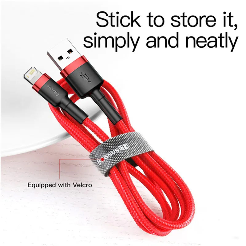 Baseus USB Cable for iPhone Cable 2.4A Fast Charging  Cable USB Data LineOne year warranty