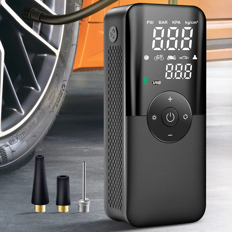 CARSUN Rechargeable Air Pump Tire Inflator Portable Compressor Digital Cordless Car Tyre Inflator For Motocycle Bicycle Balls One year warranty