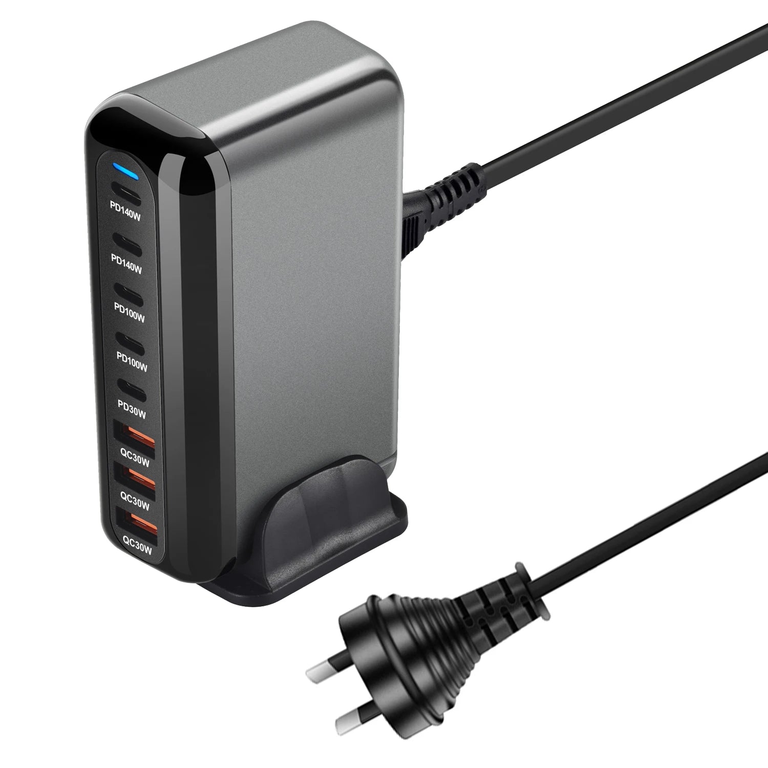 600W Gan Fast Charge 3.0 USB Type C Charger 8-Port 5C3A PD Mobile Tablet Fast Charger One year warranty