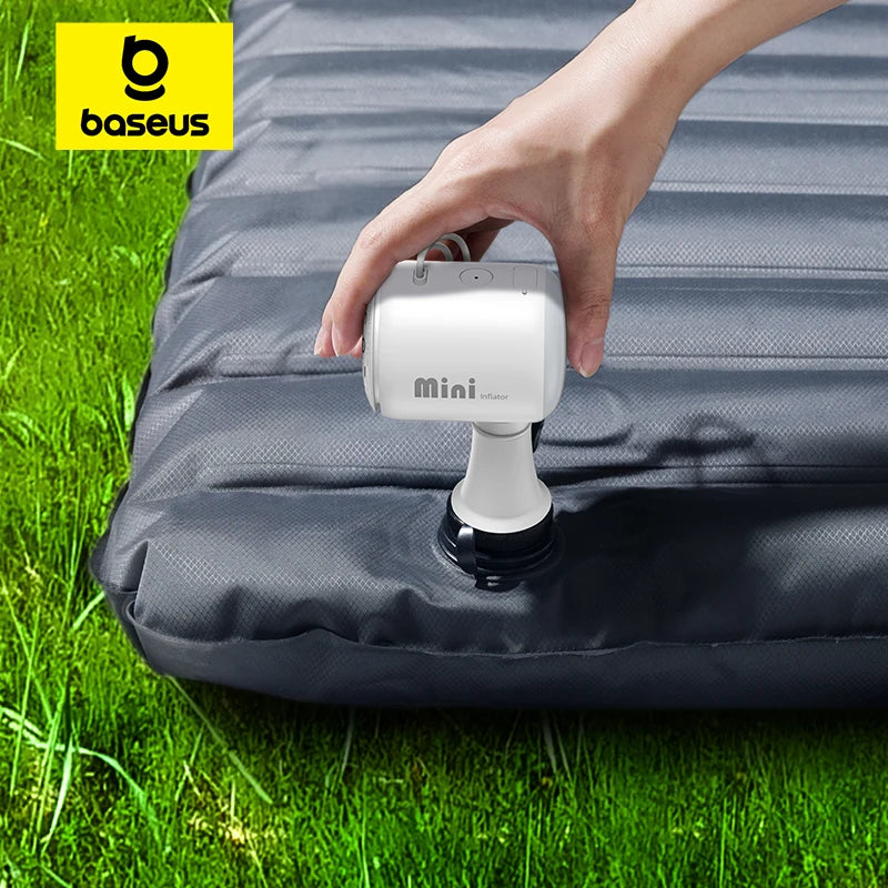 Baseus Air Pump Wireless Air Compressor Camping Inflatable Deflate Beds Mats Swimming Ring Mini Portable Outdoor Inflator Pump One year warranty