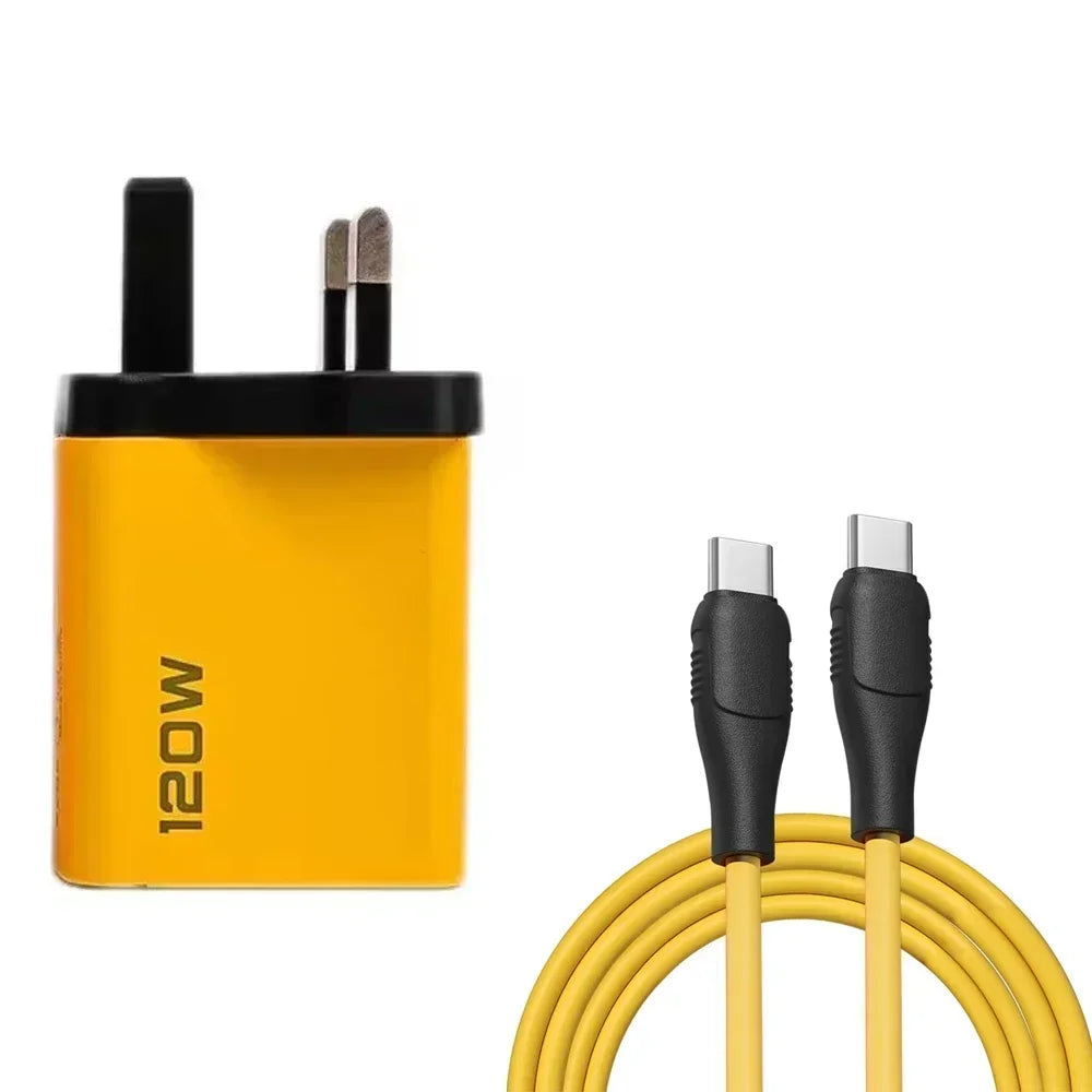 120W Fast Charging 4 Ports Mobile Phone Charger QC3.0 USB Type C Chargers Dual PD   One year warranty