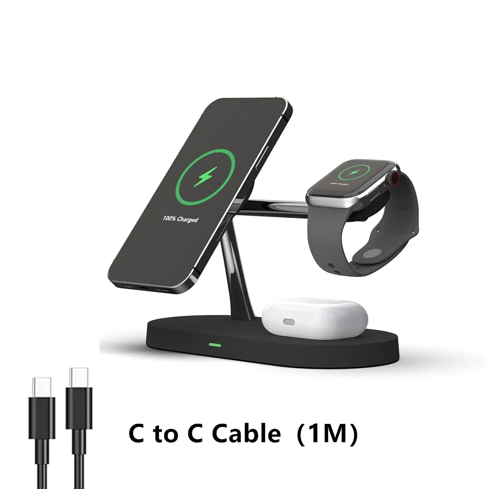 3 in 1 Wireless Charger Stand For iPhone Fast Charging Station for Apple Watch  One year warranty