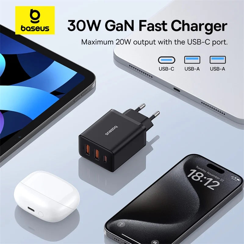 Baseus 30W USB Type C Charger Phone Charger PD Quick Charge One year warranty