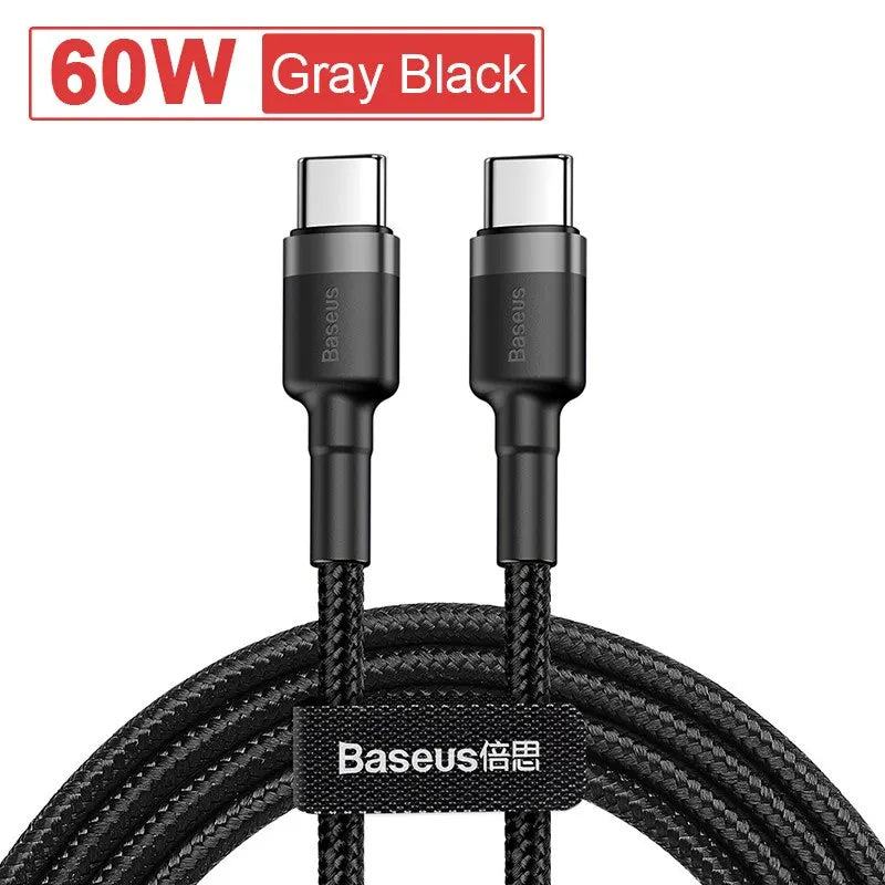 Baseus USB Type C To USB C Cable For iPhone 100W/5A PD Fast Charging Charger Cord For Macbook Samsung Type-C   year warranty