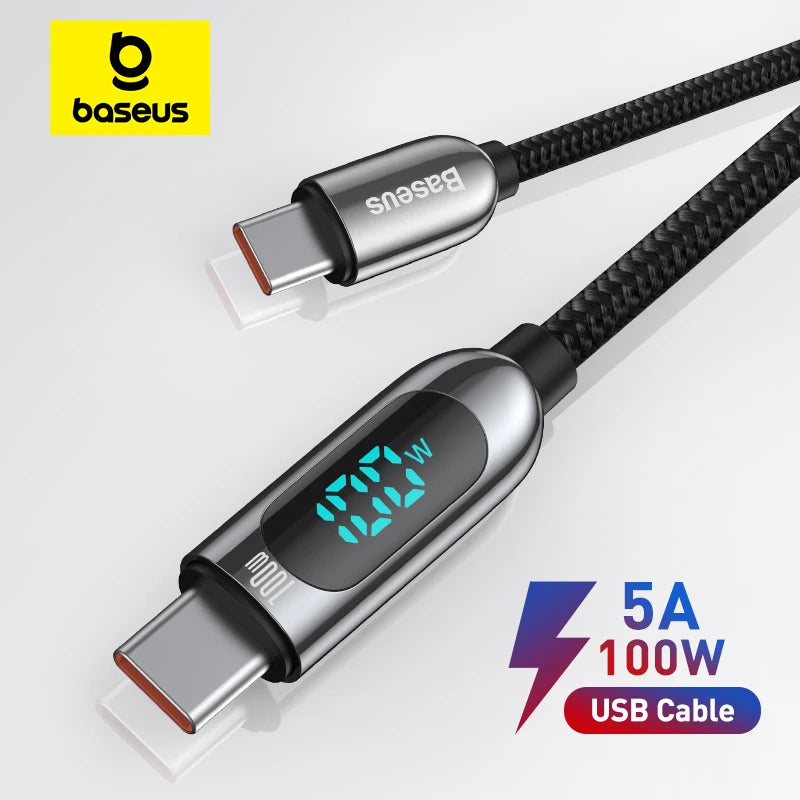 Baseus PD 100W/66W USB C Cable for iPhone   MacBook Fast Charging Type C Cable For  Samsung Data Wire Charging One year warranty