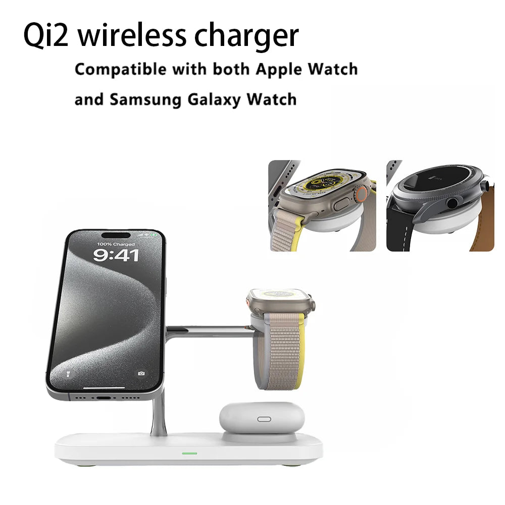 3 in 1 Wireless Charger Stand For iPhone Fast Charging Station for Apple Watch  One year warranty