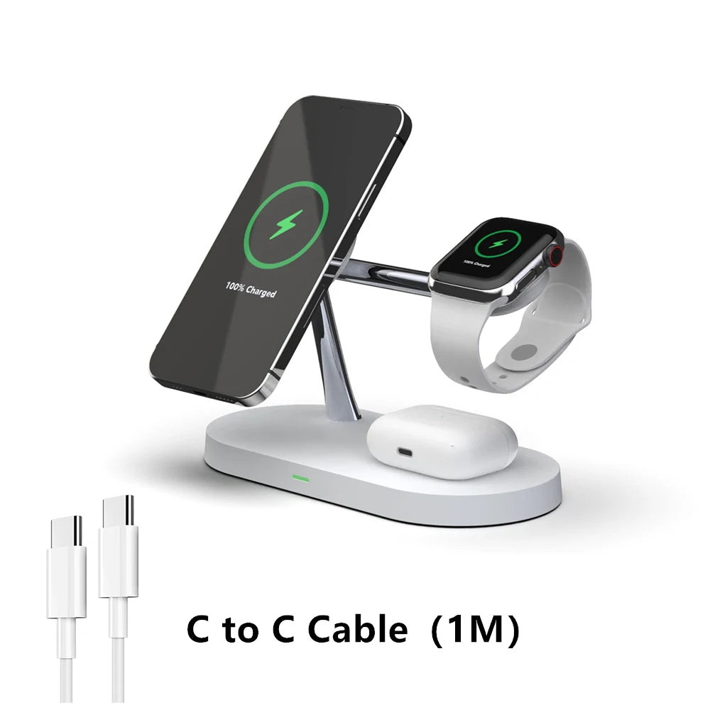 3 in 1 Wireless Charger Stand For iPhone Fast Charging Station for Apple Watch  One year warranty