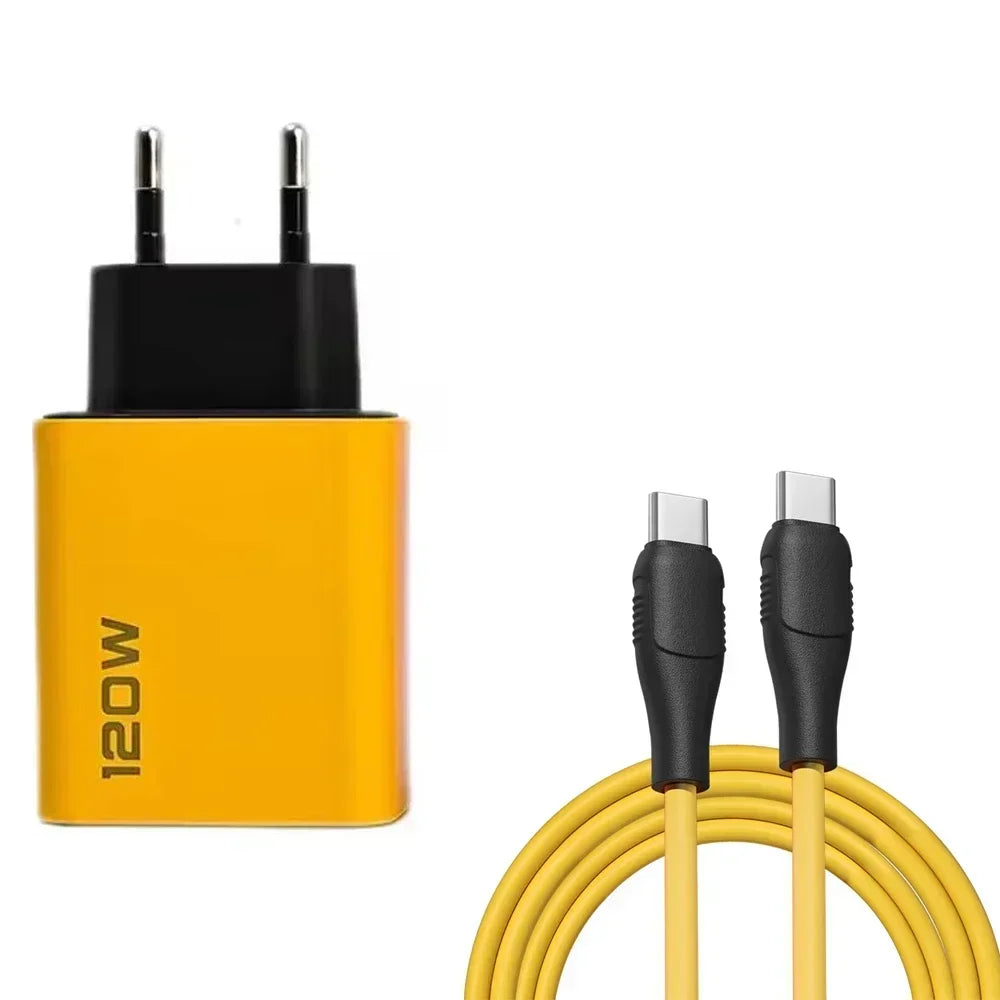 120W Fast Charging 4 Ports Mobile Phone Charger QC3.0 USB Type C Chargers Dual PD   One year warranty