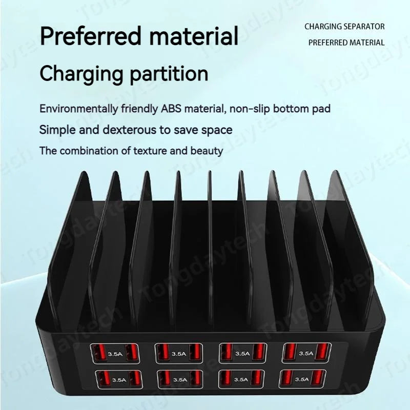 150W Universal Multi USB Type C Fast Charger 16 Port 3.5A MAX Charging Station Stand For Ipad Iphone  Samsung One year warranty