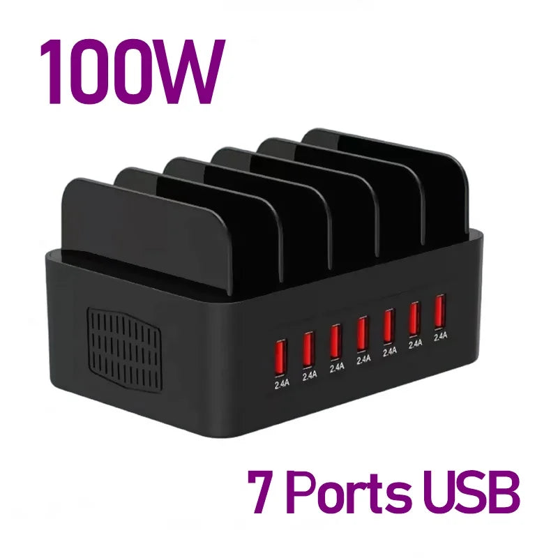150W Universal Multi USB Type C Fast Charger 16 Port 3.5A MAX Charging Station Stand For Ipad Iphone  Samsung One year warranty